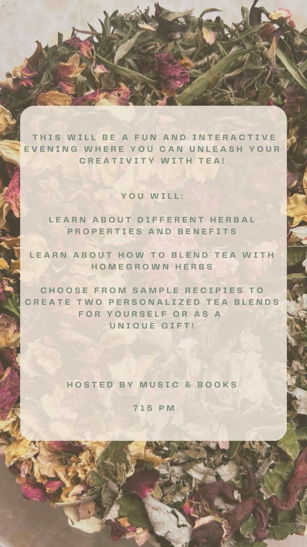 Fall Tea Blending with Alex from Apothecary Garden