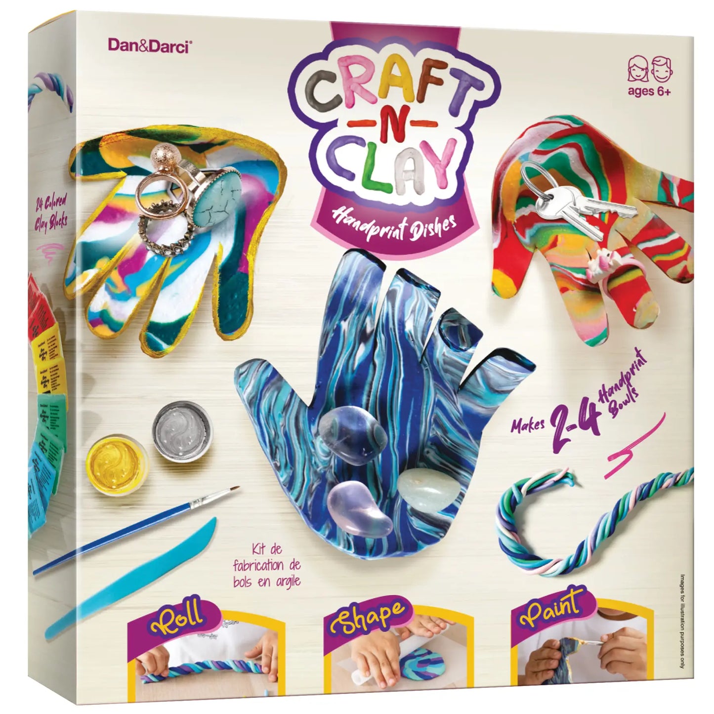 Craft & Clay Handprint Dish Kit - Arts and Crafts For Kids