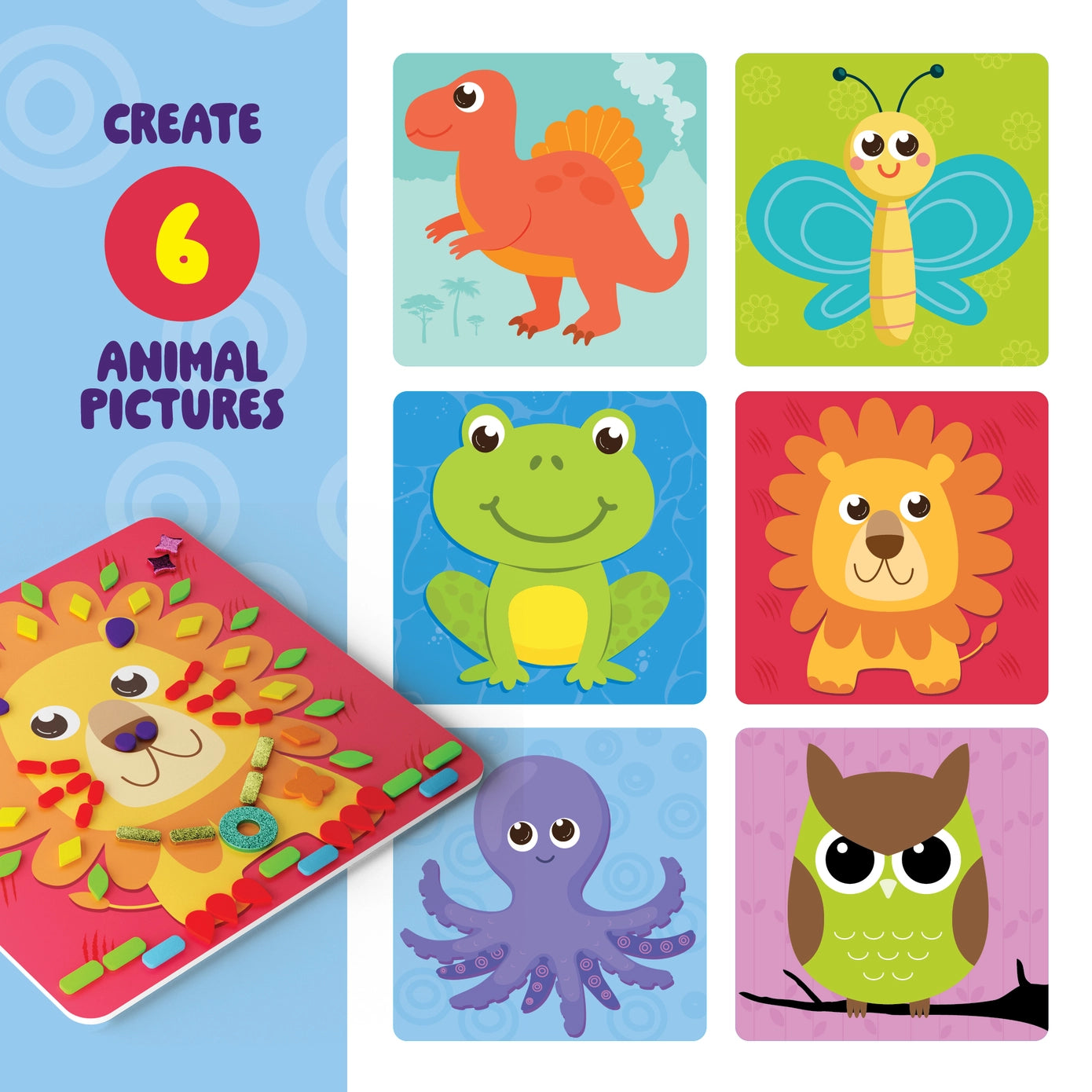 Mess-Free Foam Sticker Art Craft Kit For Kids - Dan & Darci