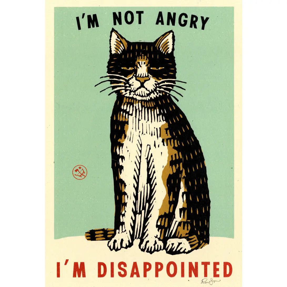 Ravi Zupa Art - Disappointed Cat - 5.5x8 Print