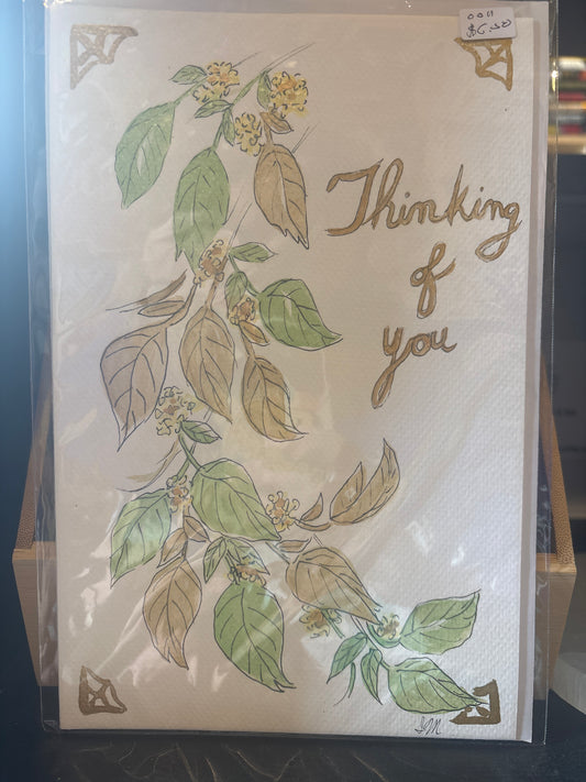 Ina Morchhauser Art - Hand Painted Card - Thinking of You